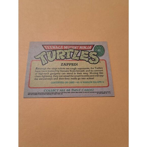 1989 Topps TMNT Trading Card 42 Teenage Mutant Ninja Turtles - Picture 2 of 2